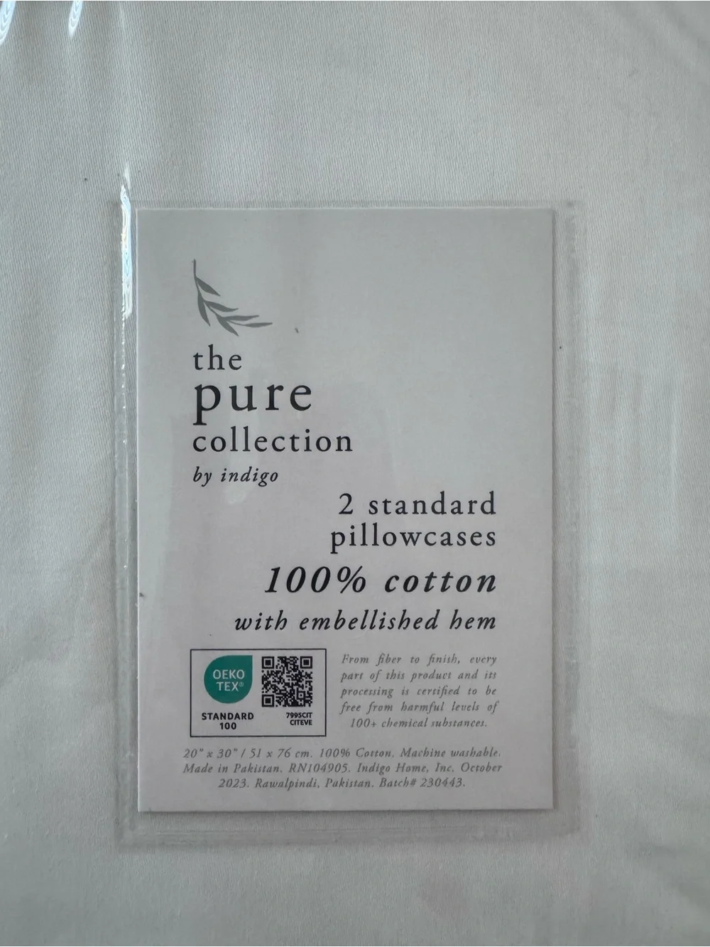 The Pure Collection by Indigo Standard Pillowcases Set of 2